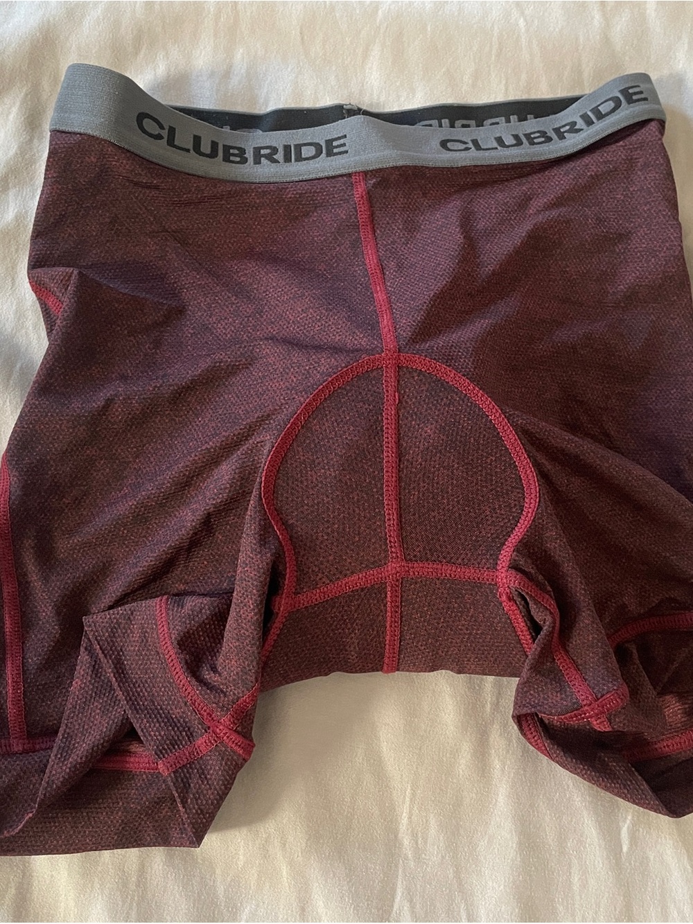Club Ride Apparel Maroon Boxer Briefs with Gray Waistband